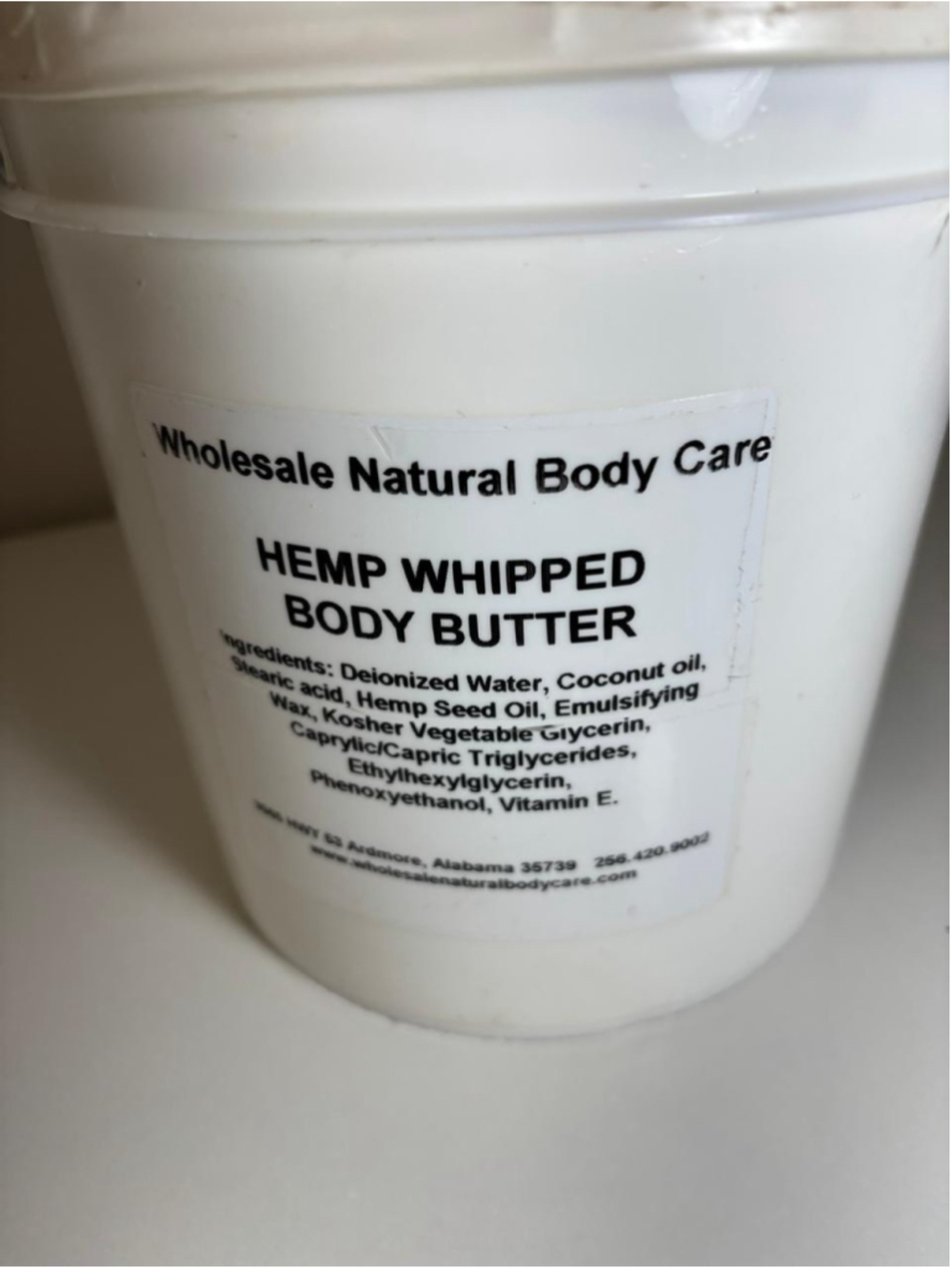 Bulk Wholesale Natural Hemp Whipped Body Butter Base 1 Gallon 8.5lbs Model #V80
